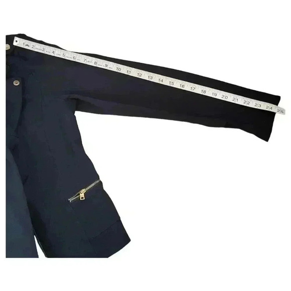 Marc NY Andrew Marc Knit Moto Navy Jacket Size Medium - Picture 10 of 12